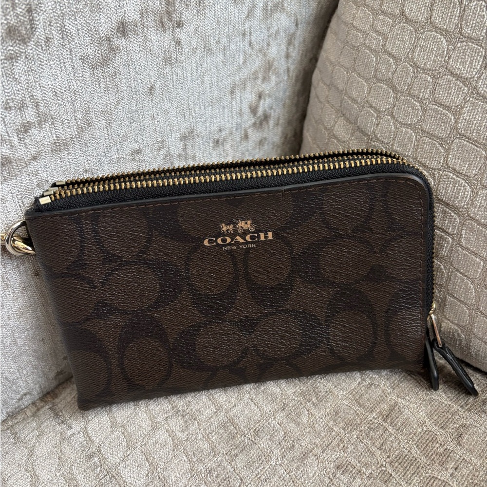 Coach Brown Wristlet